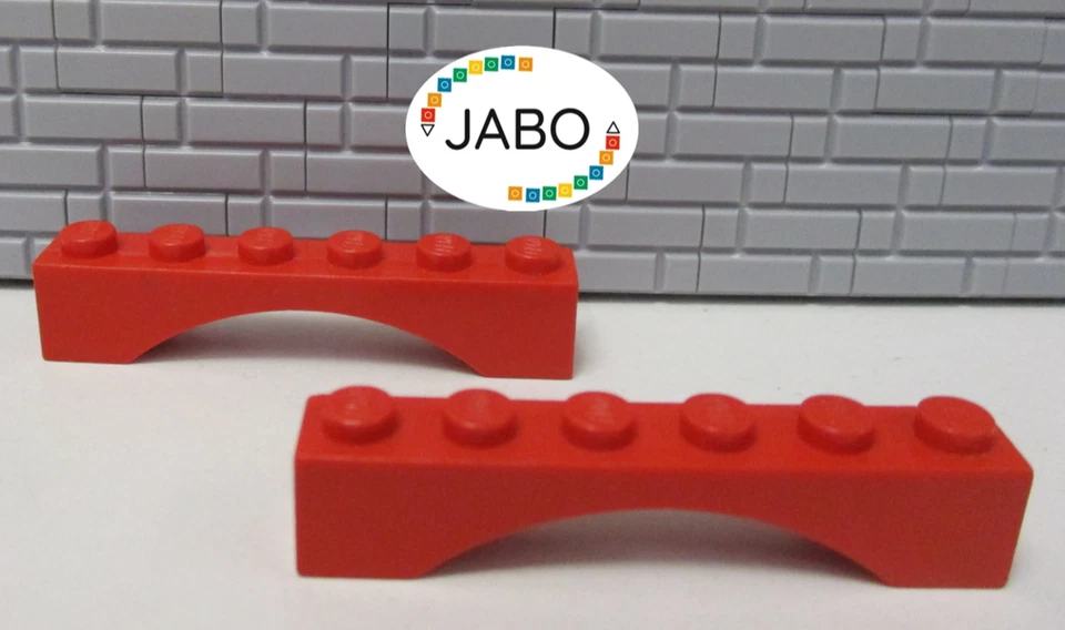 (B8/8/9 ) LEGO 2x 3455 Bogenstein 1x6 rot 5986 10197 6264 4708 7822 396 2150 - Bild 1 von 1