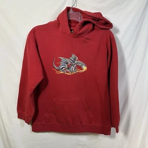 Sudadera con Capucha Y2K Top Heavy Boys L Dragón Respiración de Fuego Patinador Doble Cara De Colección - Imagen 1 de 9
