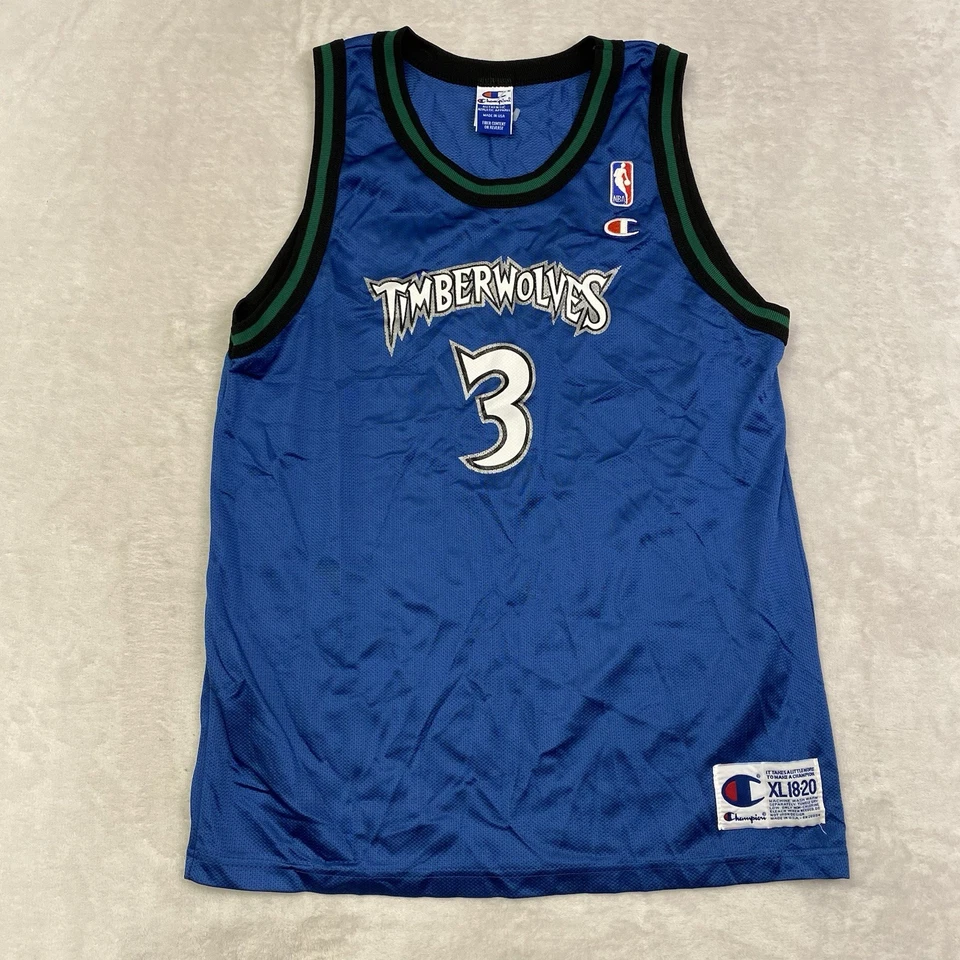 Camiseta de colección campeón Stephon Marbury #3 Timberwolves juvenil XL 90s NBA USADA EN EXCELENTE ESTADO Foto 1 de 4