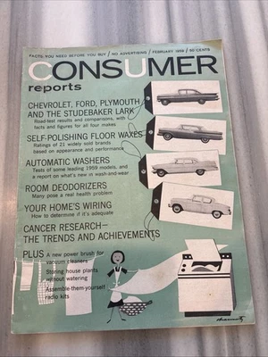 Consumer Reports Magazine February 1959 Mid Century Home Life - Image 1 of 2