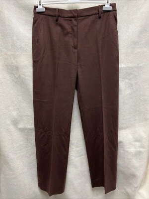 Max Mara Pants Chocolate Brown Wool Front Zip Trousers Womens Size 10 - Изображение 1 из 4