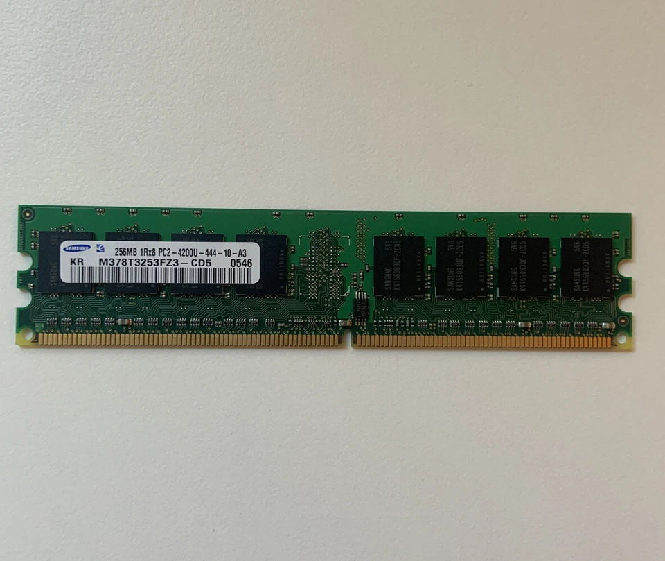 SAMSUNG 256MB 1Rx8 PC2-4200U-444-10-A3 M378T3253FZ3 CD5 RAM - Image 1 of 1
