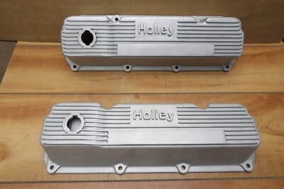 Holley Ford 351C 351M 400 Boss 302 Finned Aluminum Valve Covers Classic Vintage Foto 1 de 4