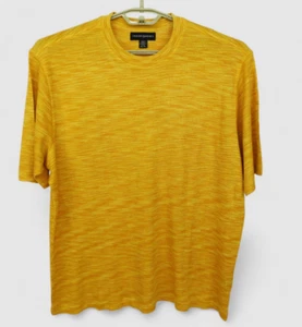 Jhane Barnes Silk Shirt Mens XL Orange Knit Sweater Short Sleeve T-Shirt - Picture 1 of 7