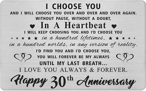 30 Year Anniversary Card Gifts for Him Men, Happy 30Th Wedding Anniversary Cards - Picture 1 of 12