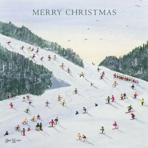 Ski-Vining by Artist Judy Joel Ski Whizz - Large Premium 10 Christmas Card Pack - Picture 1 of 1