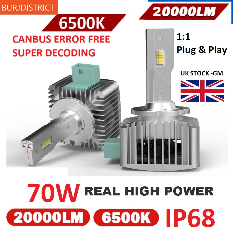 D1S D2S D3S XENON Headlight Bulbs OEM Upgrade Kit 20000Lm 6500K 70W Plug & Play - Image 1 of 4