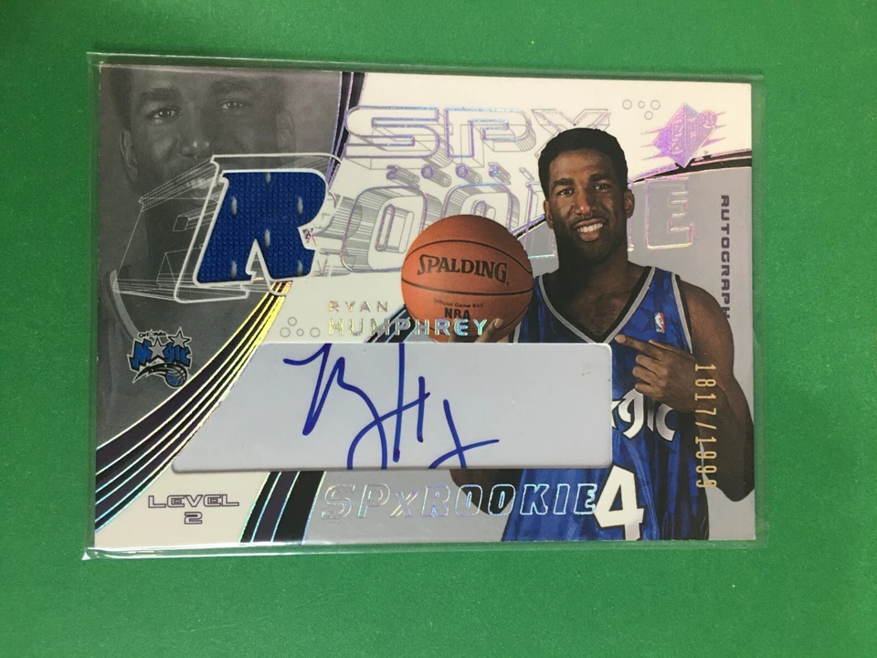 F148,933  2002-03 SPx #117 Ryan Humphrey JSY AUTO/1999 RC Orlando Magic - Image 1 of 1