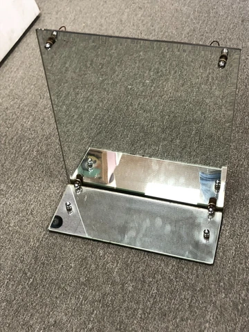 Vintage Mid Century Bathroom Wall Mount Mirror W/ Metal Shelf Industrial Vanity Cover