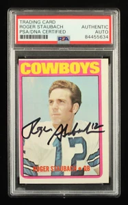 Roger Staubach Signed 1972 Topps #200 RC (PSA) - Rookie Card - Picture 1 of 2
