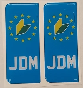 2x JDM Jap Japanese Leaf Japan Gel 3D Licence Sign Plate Side Badges Sticker - Picture 1 of 1