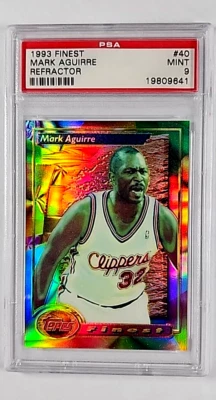 1993-94 Topps Finest Refractor #40 Mark Aguirre SP PSA 9 *только на 9 выше* - Изображение 1 из 3