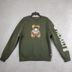 SOUTHPOLE SWEATSHIRT Men XL chenille bear patch Green sweater - Picture 1 of 9