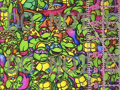 Custom Cotton Woven Fabric TV Show Cartoon Teenage Mutant Ninja Turtles 1/4 Yard - Image 1 of 2