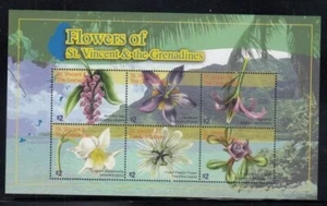 ST. VINCENT Blumen & Orchideen postfrisch Block - Bild 1 von 1