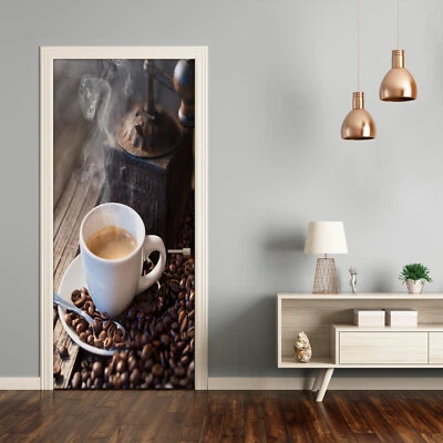 Calcomanía adhesiva extraíble autoadhesiva para pared de puerta arte en el hogar 3D comida taza de café Foto 1 de 2