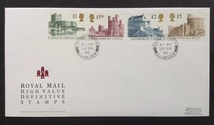 GB QEII 1992 hochwertige Schlösser Set auf Ersttag Cover, Carrickfergus CDS - Bild 1 von 2