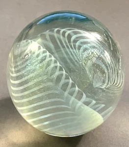 1996 EICKHOLT WSCH Opalescent Dichroic Iridescent Art Glass Paperweight Signed - Picture 1 of 7