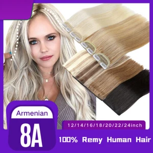 100% Remy Hairpiece Thick Hair Pad Topper Base Clip In One Piece Extensions 12" - Picture 1 of 24