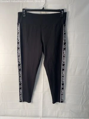 NWT Calvin Klein Women's Black/White Jersey Leggings, Sz. XL - Image 1 of 3