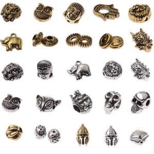 100Pcs Crown Owl Spacer Bead Charms Diy Beaded Bracelets Jewelry Handmade Making - Picture 1 of 12