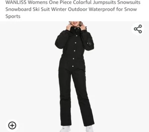 WANLISS Womens One Piece Colorful Jumpsuits Snowsuits Snowboard Ski Suit Winter - Picture 1 of 10