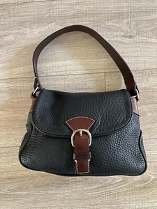 Vintage Dooney & Bourke All Weather Leather Pebbled Black Shoulder bag Hand Bag - Picture 1 of 11