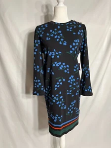 NWT! Kate Spade Seabreeze Floral Tee Dress $198 Black 3/4 Sleeve Sz M NJM00174 - Picture 1 of 17