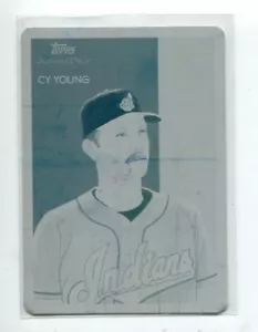2010 Topps National Chicle Printing Plate Cyan Cy Young 1/1 Cleveland Indians - Picture 1 of 2
