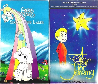 Simon the Lamb (Precious Moments), звезда для Джереми + The Littlest Angel vhs - Изображение 1 из 2
