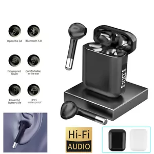 Black Earbuds TWS Bluetooth 5.3 Earphones Wireless Headphones For iPhone Android - Picture 1 of 14