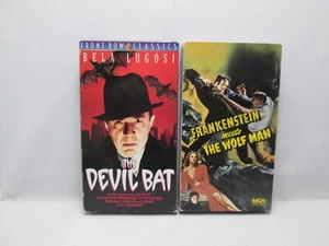 Frankenstein Meets the Wolfman & The Devil Bat (VHS) MCA Bela Lugosi VG - Picture 1 of 9
