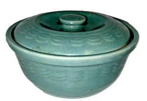 Cazuela cubierta de cerámica Monmouth EE. UU. de colección vajilla ladrillo verde azulado claro 8"x3,5" - Imagen 1 de 7