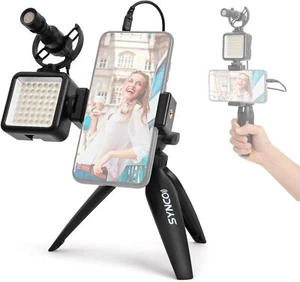 SYNCO Smartphone Vlogging Kit Shotgun Microphone with LED Light for Youtube Vlog - Picture 1 of 7