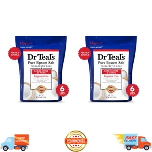 ( 2 Pack ) Dr Teal's Pure Epsom Salt Soak, Therapeutic, Fragrance Free, 6 lbs - Picture 1 of 12
