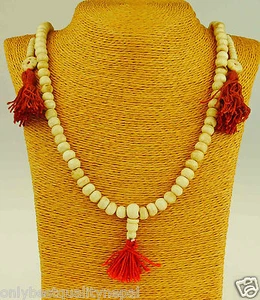Cadena de oración meditación Mala hueso beige rojo budismo Buda hecho a mano 4d - Imagen 1 de 6