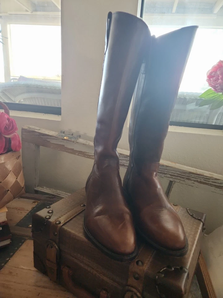 Mujer Cole Haan 7.5 Todo Cuero Estilo Vaquero Bota en Marrón Coñac.  Excl estado Foto 1 de 4