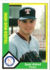 1990 CMC Scott Aldred #379 Toledo Mud Hens Baseball Card