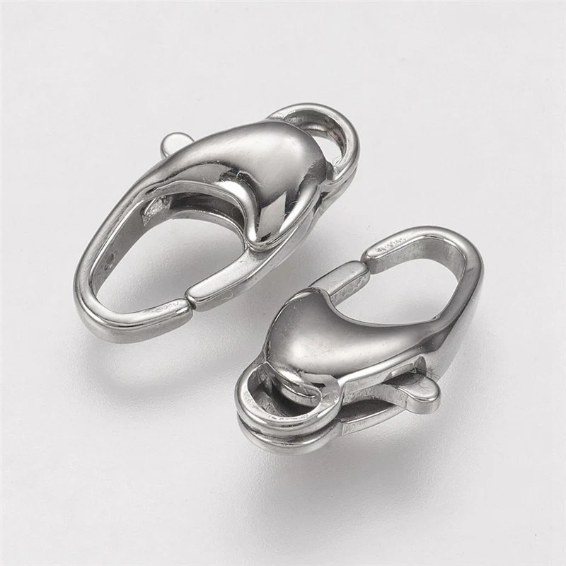 5 Pcs 304 Stainless Steel Lobster Claw Clasps Stainless Steel Color 15x8x4.5mm - Image 1 of 1