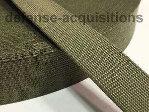 Military Elastic Webbing 1 INCH MIL-W-5664 RANGER GREEN MilSpec - Per Yard - Picture 1 of 5