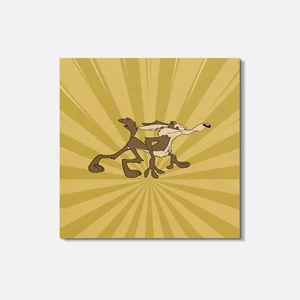 Wile E. Coyote Walking Cartoon 4'' X 4'' Square Wooden Coaster - Picture 1 of 3