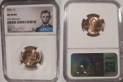 2024 P Lincoln SHIELD 1c Cent NGC MS 68 RD - Image 1 of 2