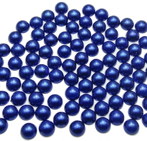 200 Royal Blue Color Acrylic FlatBack Half Pearl Bead Flat Back 10mm Scrapbook - Picture 1 of 4