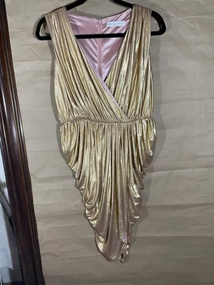 Rare London Sz S Rose Gold Mini Dress Sleeveless 80’s Cocktail Halloween Fairy - Image 1 of 4