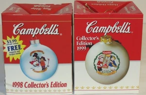 Zwei (1998 & 1999) Campbell's Collector's Edition Ball Globe Ornaments - Neu in OVP! - Bild 1 von 7