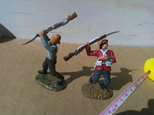 Frontline, 2x British 24th Foot Infantry Zulu War, matt painted 54mm lead, c5 - Bild 1 von 2
