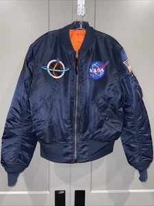 Alpha Industries MA-1 Reversible Bomber Jacket NASA 1000th Shuttle Mission M - Picture 1 of 8