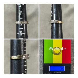 KPJ Sterling Silver 925 Round & Baguette Diamonds Ring !!  Sz 8 !! - Picture 1 of 10