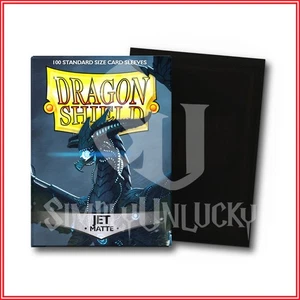 Jet 100 Matte Dragon Shield Sleeves Standard Size🐉for Pokemon MTG DBS DGM - Picture 1 of 2