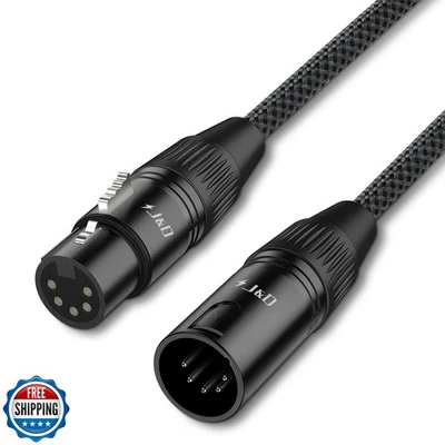 JandD 5 PIN XLR DMX Cable, DMX512 XLR 5 Pin Male to Female Stage Light Cable, - Image 1 of 4